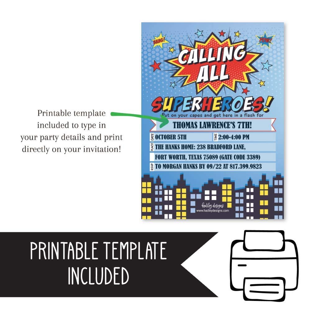 Boys Birthday Invitations | Set of 25 | Kid's Party