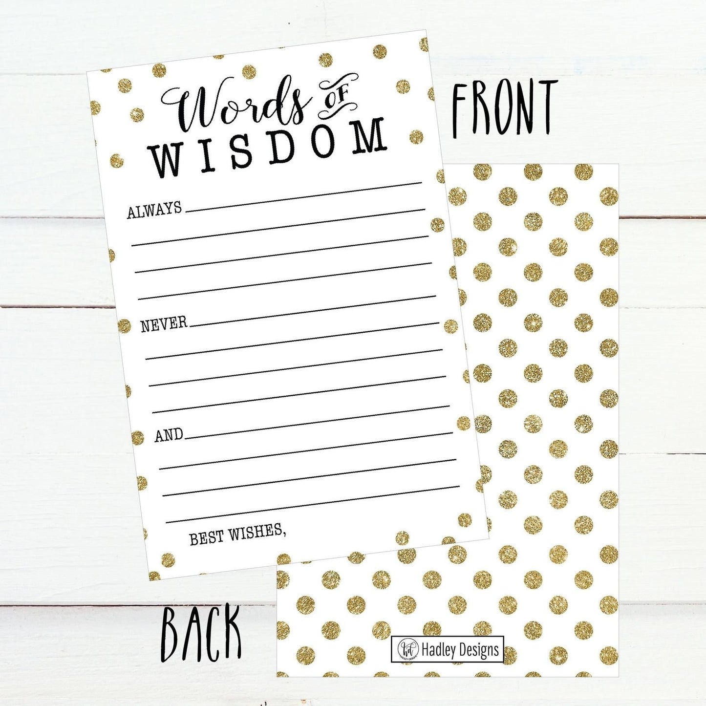 Glitter Dots Words of Wisdom Advice Cards | Set of 50