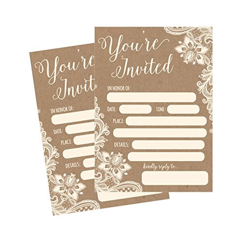 General Party Invitations | Set of 50 | Cards & Party