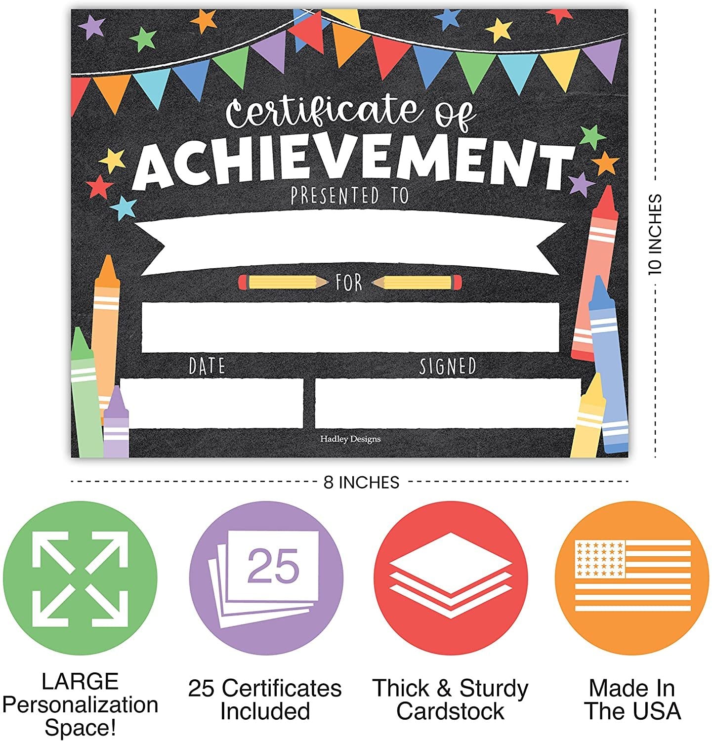 Kids Certificate of Achievement | Set of 25 | Trophies & Awards