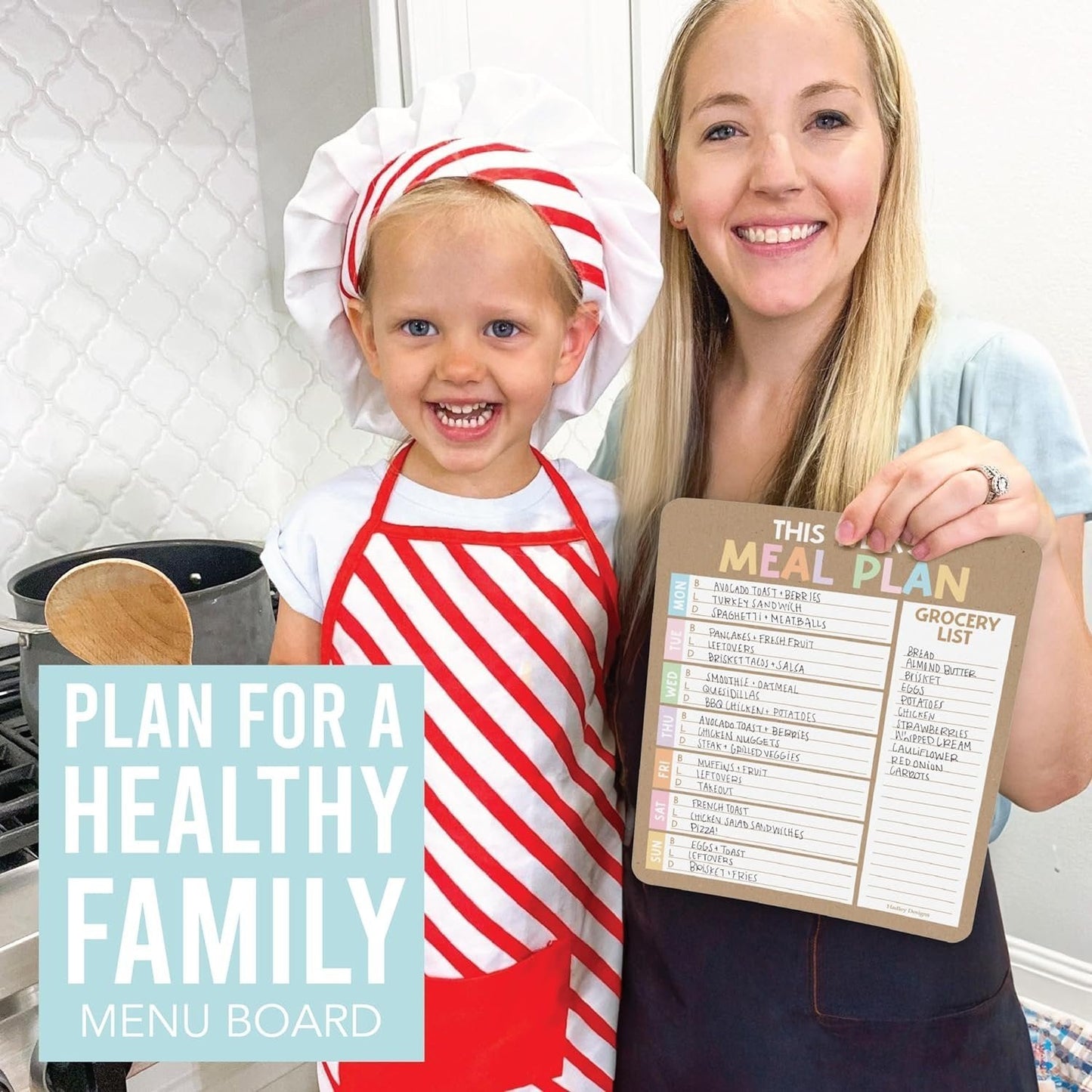 Colorful Kraft 2 Magnetic Meal Planner | Weekly | Calendar & Planners