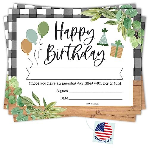 Farmhouse Birthday Certificates | Set of 25 | Birthday Gifts