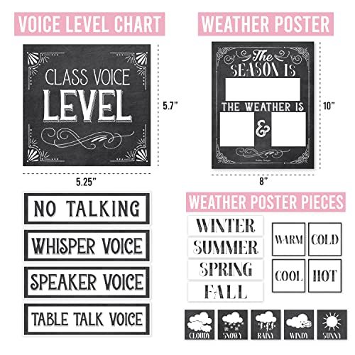 Black & White Chalk Classroom Calendar | Bulletin Board | Classroom Supplies