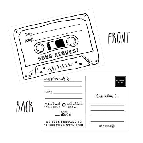 RSVP Casette Tape Postecards | Set of  50 | Cards & Party