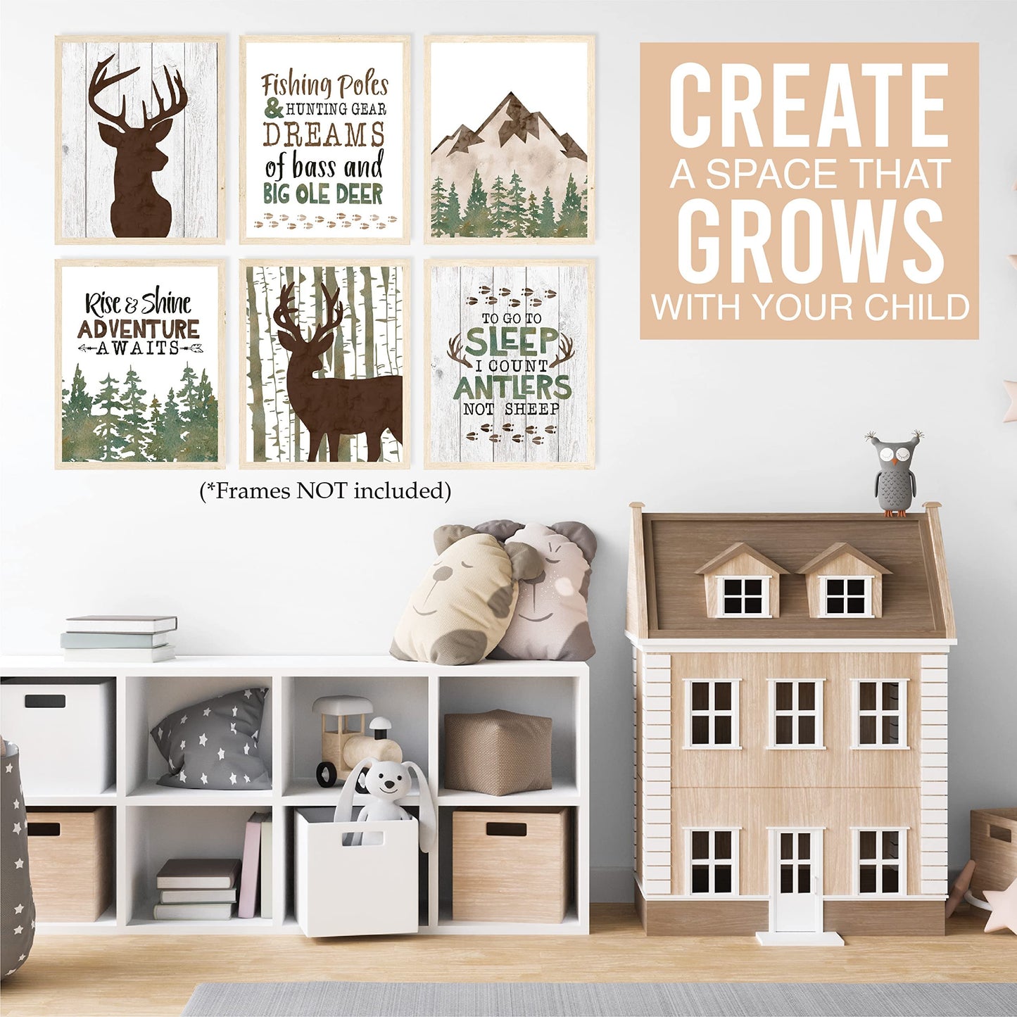 Deer 2 Children's Wall Art | Set of 6 | Nursery Decor