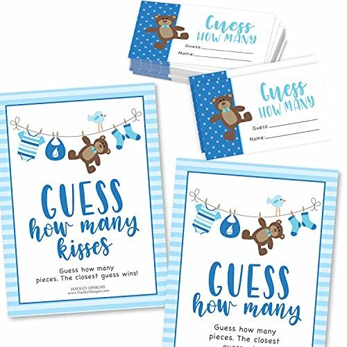 Blue Clothesline Figure Out Many Game | Set of 25 | Baby Shower Games