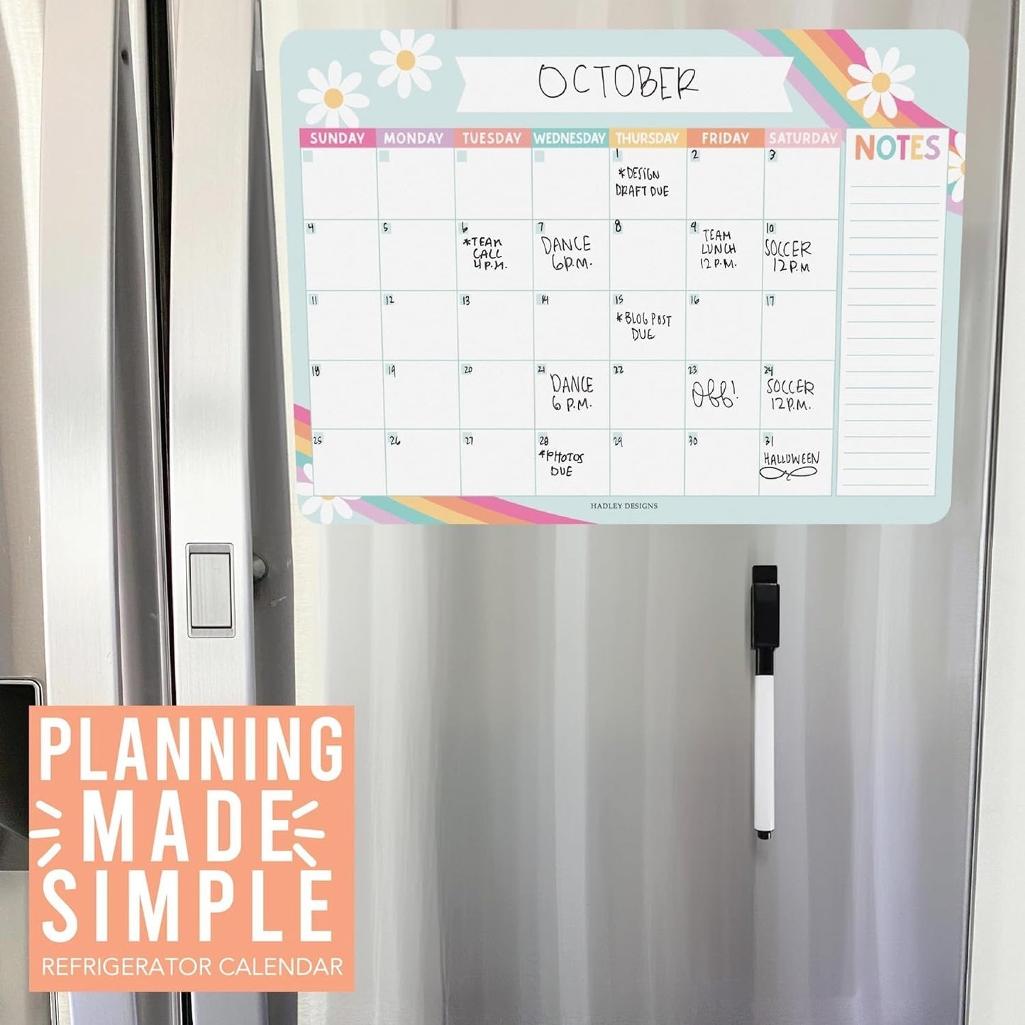 Retro Magnetic Calendar | Dry-Erase | Calendars & Planners