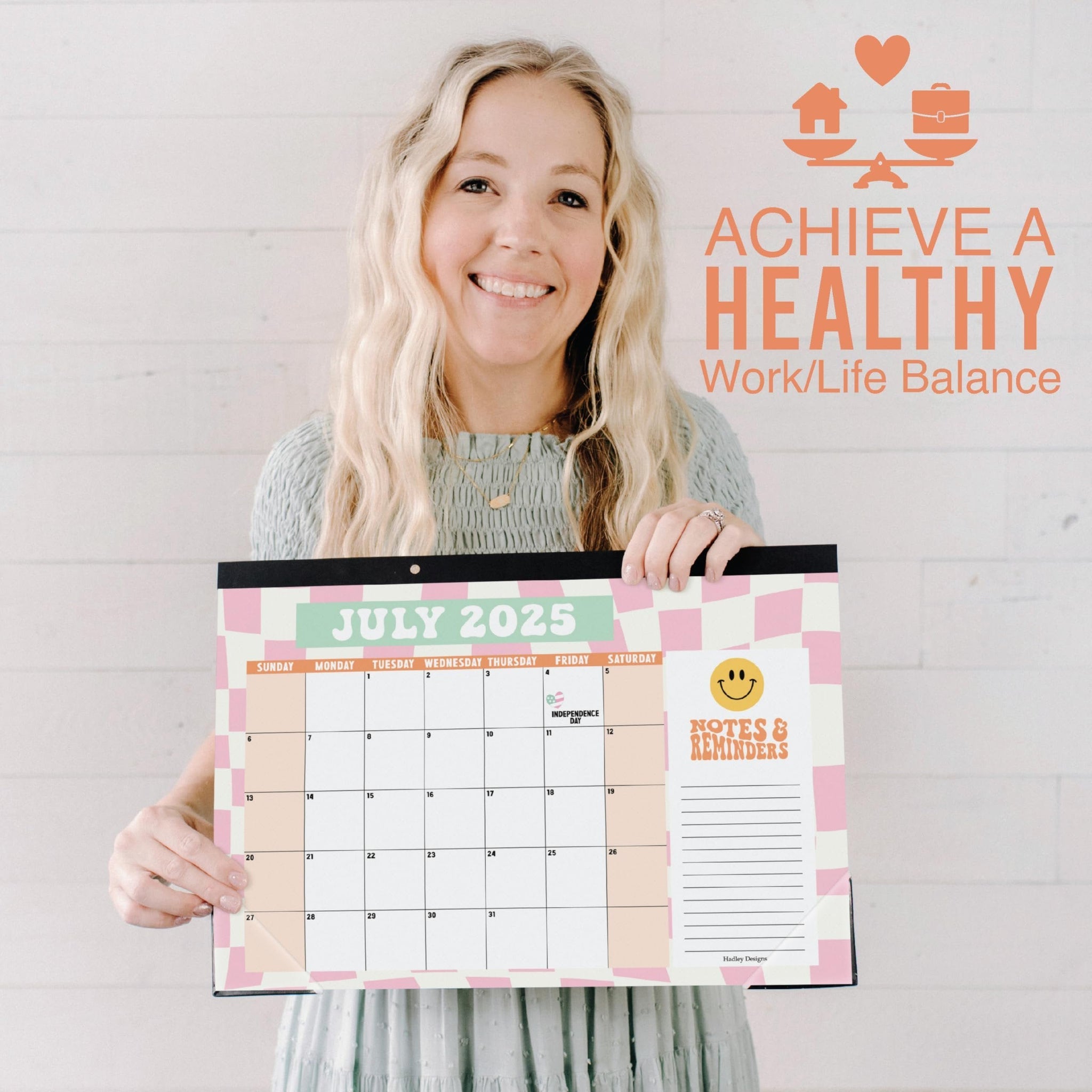 Retro Large Desk Calendar | 18-Months | 2025-2026 | Calendars & Planners - SAMPLE