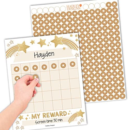 Gold Stars Incentive Charts | Set of 25 | Home Essentials