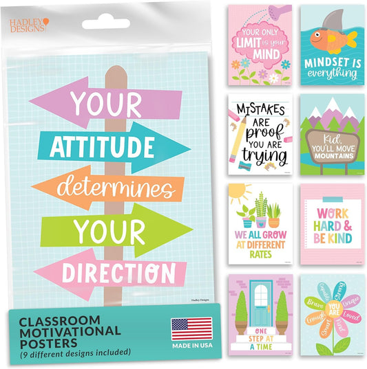 9 Colorful Classroom Motivational Posters For Classroom Decor - Inspirational Posters For Classroom Posters Middle School Posters, Positive Posters For Classroom Decorations For Teachers Elementary