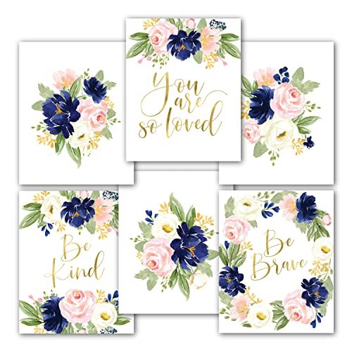 Floral Children's Wall Art | Set of 6 | Home Decor