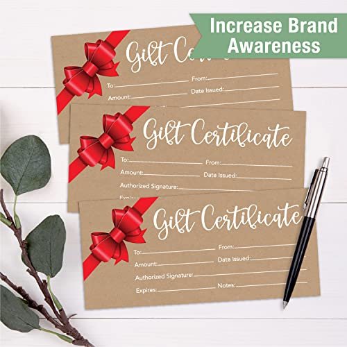 Blank Gift Certificates | Set of 25 | Gifts & Business