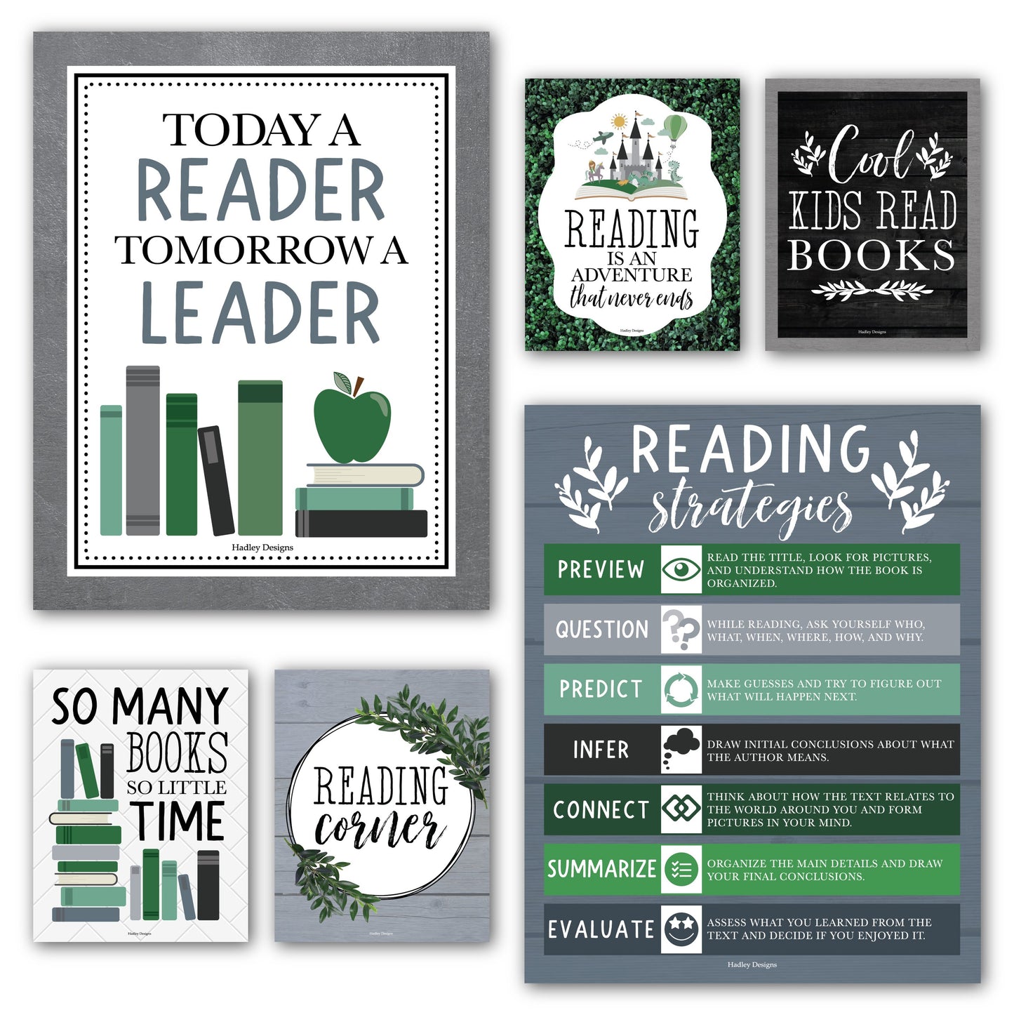 Reading Motivational Posters | Set of 6 | Motivational Posters