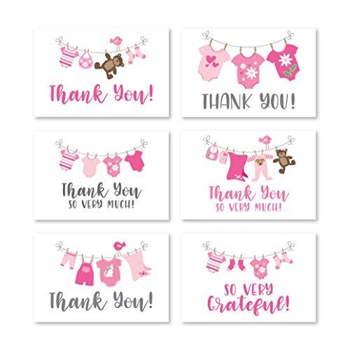 Folded Thank You Cards | Set of 24 | Baby Shower