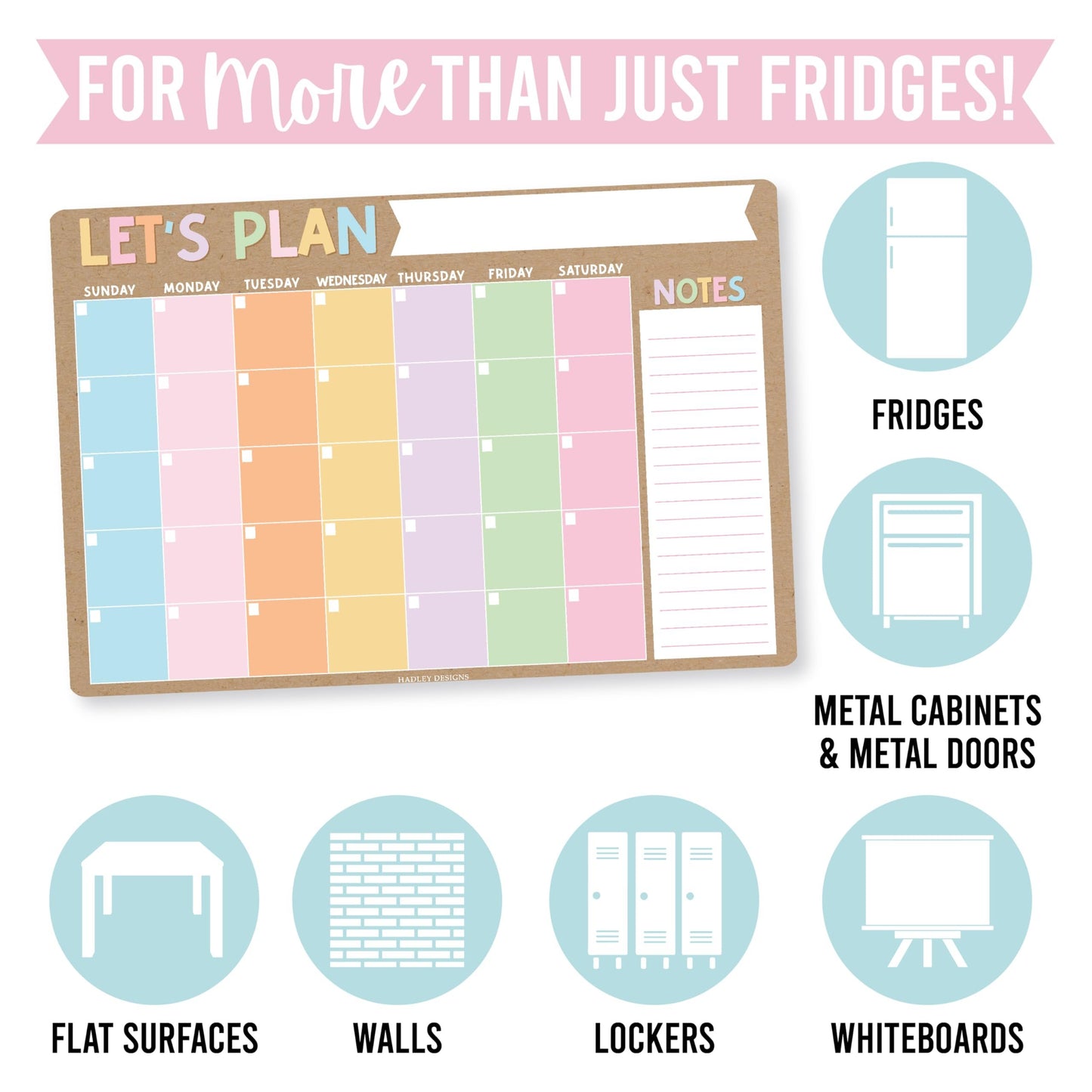 Rustic Magnetic Calendar for Refrigerator Dry Erase - Magnetic Fridge Calendar Dry Erase Magnetic Whiteboard for Fridge, Refrigerator Calendar Magnetic Dry Erase Calendar, Magnet Calendar for Fridge