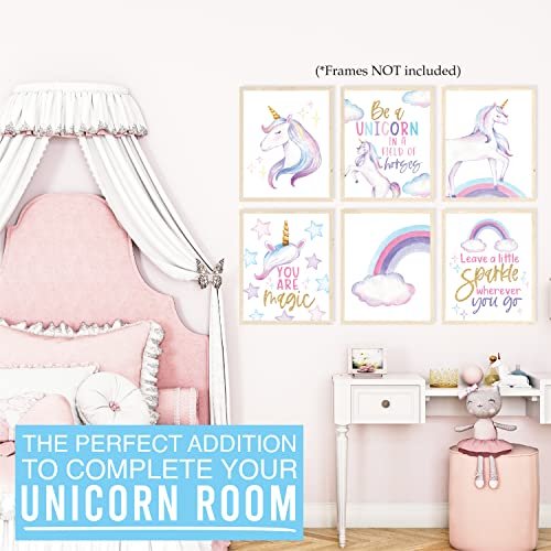 Unicorn 2 Children's Wall Art | Set of 6 | Home Decor