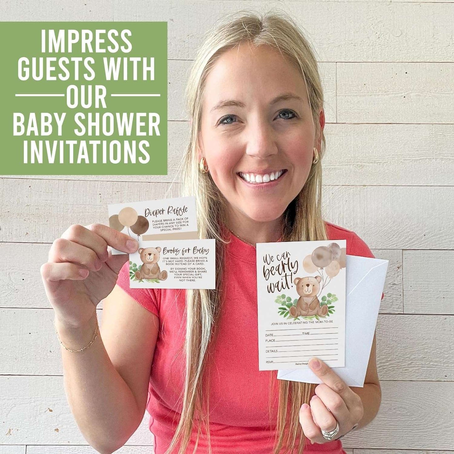 15 Bear Baby Shower Invitations Gender Neutral - Baby Shower Invitations For Girl, Boy Baby Shower Invites For Boy, Baby Boy Shower Invitations, Baby Girl Baby Shower Invitations With Envelopes