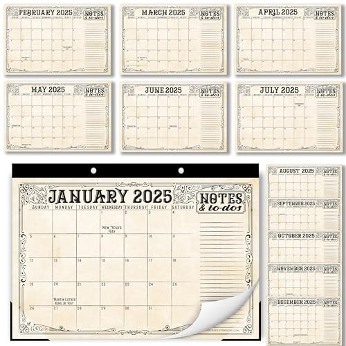 Vintage Large Desk Calendar | 18-Month | 2025-2026 | Calendars & Planners