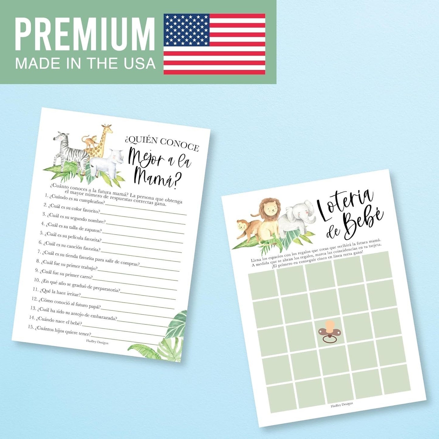 Spanish Baby Bingo | Who Knows Mommy Best | Set of 20 | Spanish Baby Shower Games