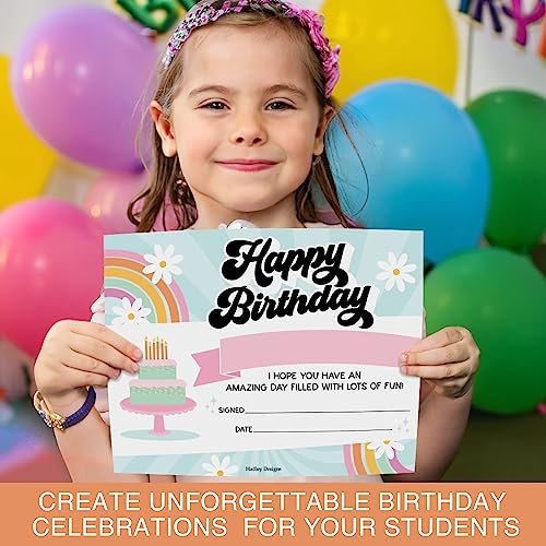 Retro Birthday Certificates | Set of 25 | Birthday Gifts