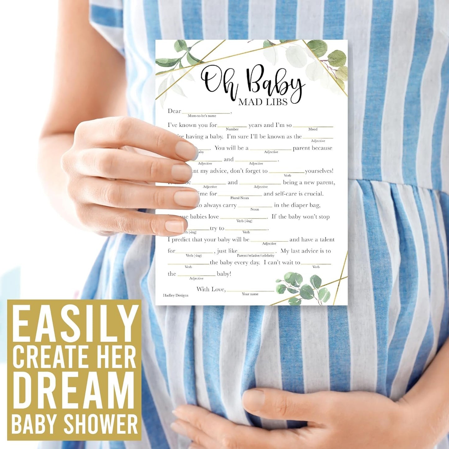 20 Greenery Baby Shower Games Gender Neutral - Hilarious Baby Shower Games For Girl, Funny Baby Shower Games Boy, Advice Cards Baby Shower Mad Libs Game Funny, Family Tradition Cards For Baby Shower