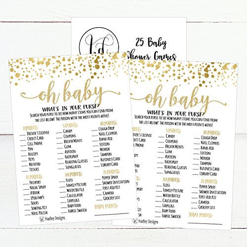 What's In Your Purse Game | Set of 25 | Baby Shower Games