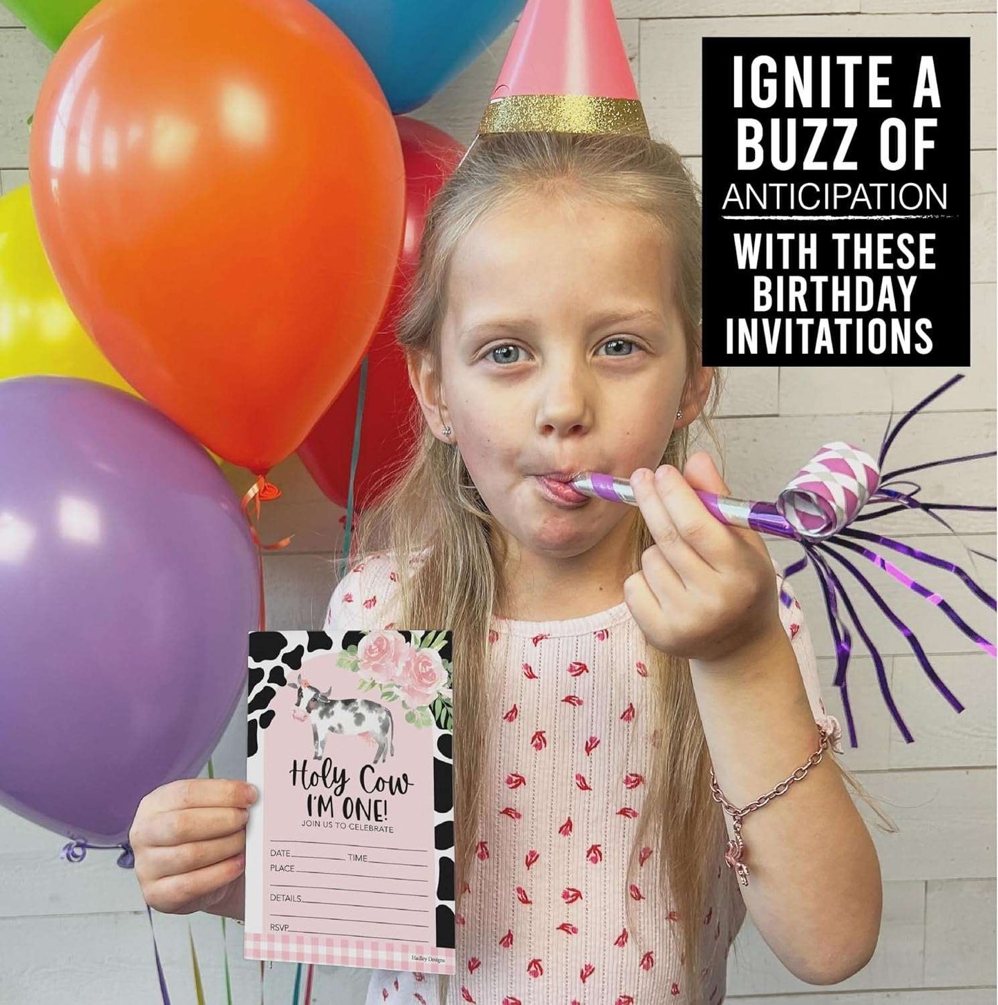 15 Holy Cow Im One Birthday Invitations Girl - Cow Birthday Party Invitations For Girls, Cow Invitations For Birthday Party Invitation Girl, Invitation Cards Birthday, Kids Birthday Invitations Girl