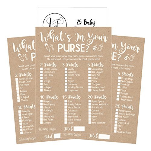 What's In Your Purse Game | Set of 25 | Baby Shower Games