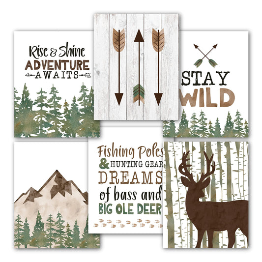 Deer 2 Children's Wall Art | Set of 6 | Nursery Decor