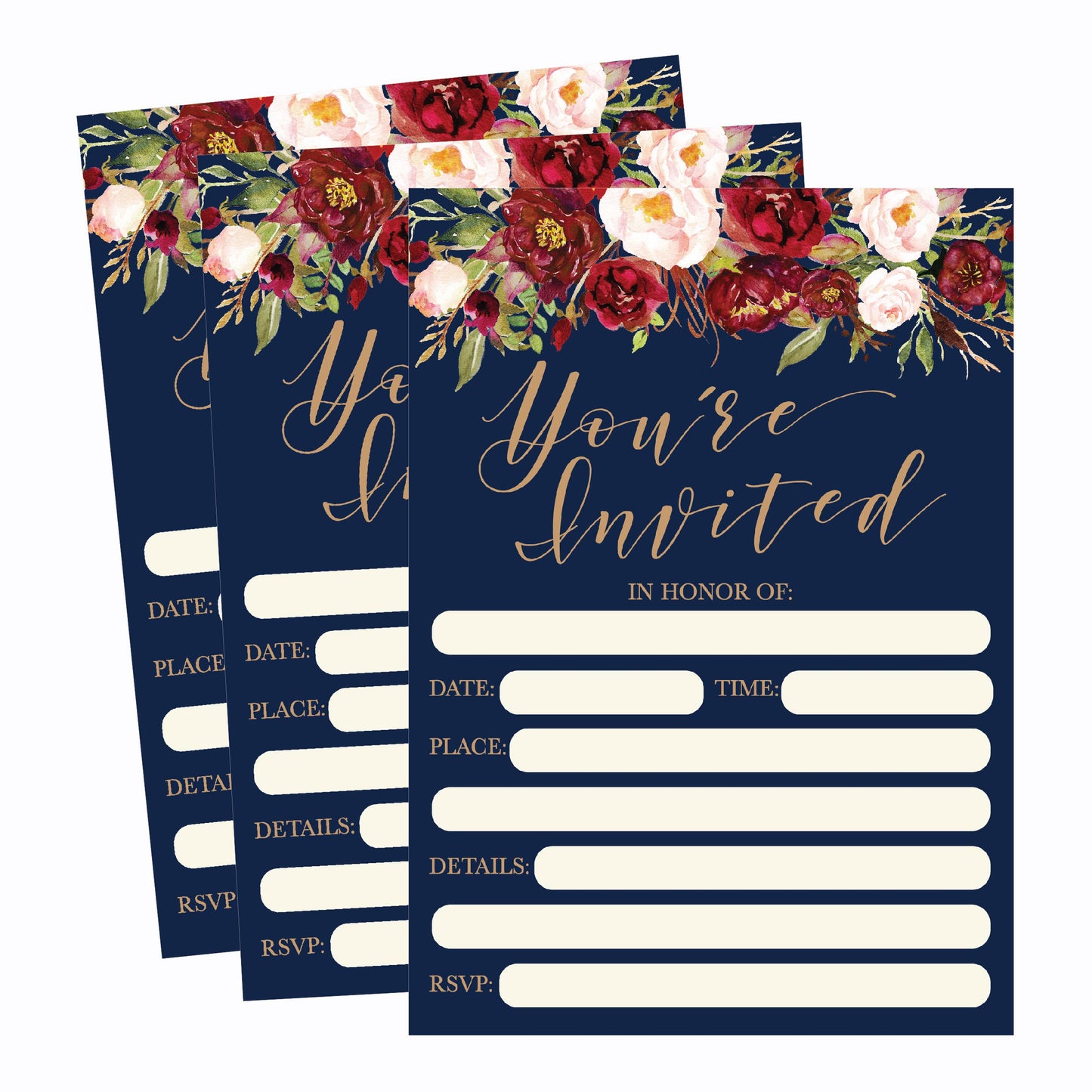 General Party Invitations | Set of 50 | Cards & Party