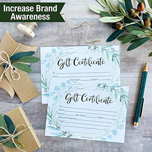 Blank Gift Certificates | Set of 25 | Cards & Party