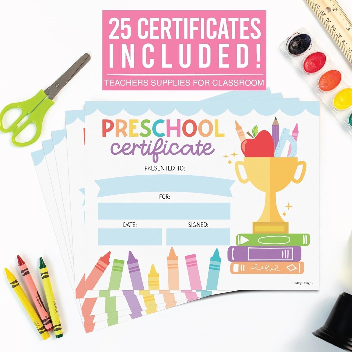 Colorful PreK Certificate of Achievement | Set of 25 | Awards