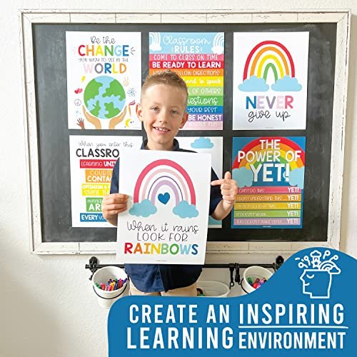 Rainbow Classroom Motivational Posters | Set of 9 | Educational Supplies