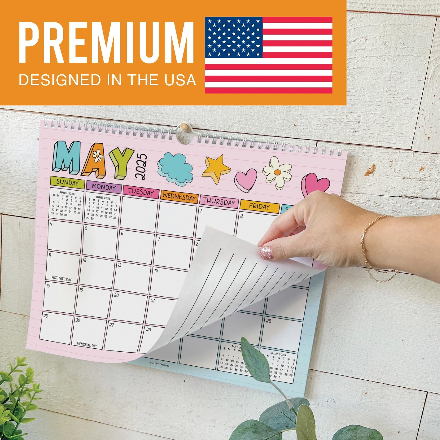 Notebook Large Wall Calendar | 2025-2026 | 18 Month | Home & Office