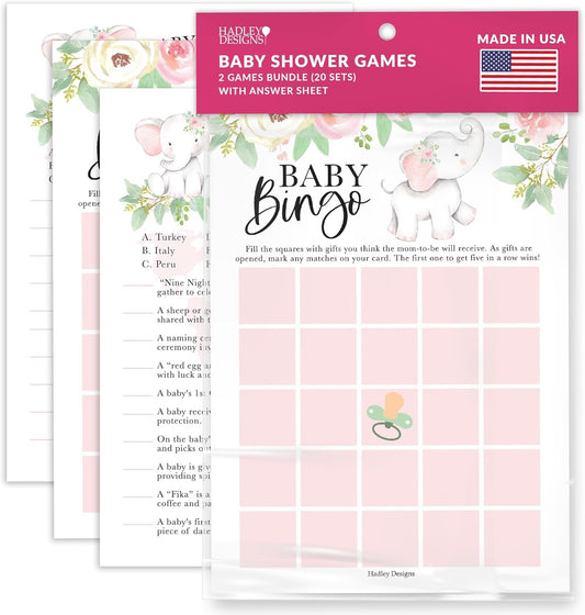 20 Elephant Baby Shower Games For Girl - Hilarious Baby Shower Games Girl, Baby Games For Baby Shower Bingo Game Girl, Baby Girl Baby Shower Tradition Cards, Baby Girl Baby Shower Games Funny