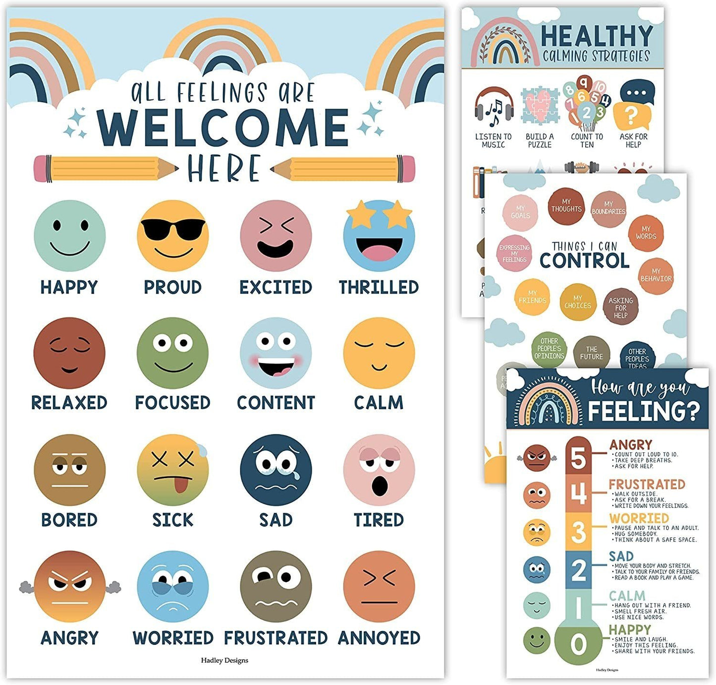 Feelings Posters | Set of 4 | Educational Posters