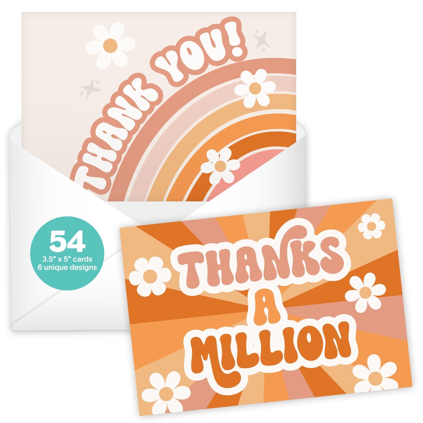 Thank You Cards | Set of 54 | Envelopes Included