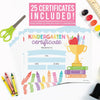 Colorful Crayons Kindergarten Certificate of Achievement | Set of 25 | Awards