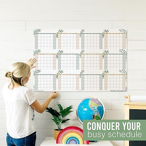 Geo Greenery Undated Yearly 12-Month Calendar | Dry Erase | Calendars & Planners