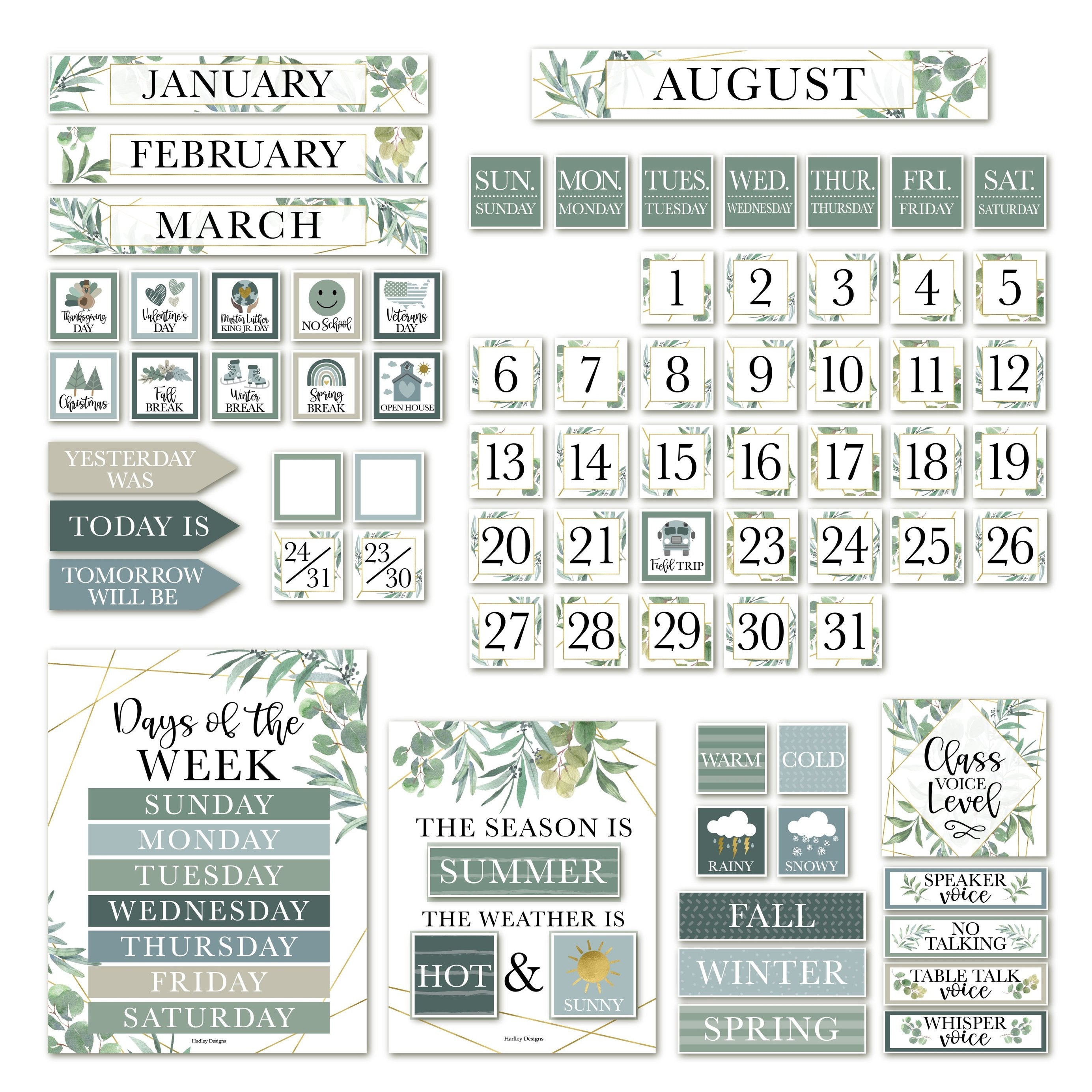 Classroom Calendar | Bulletin Board | Classroom Supplies