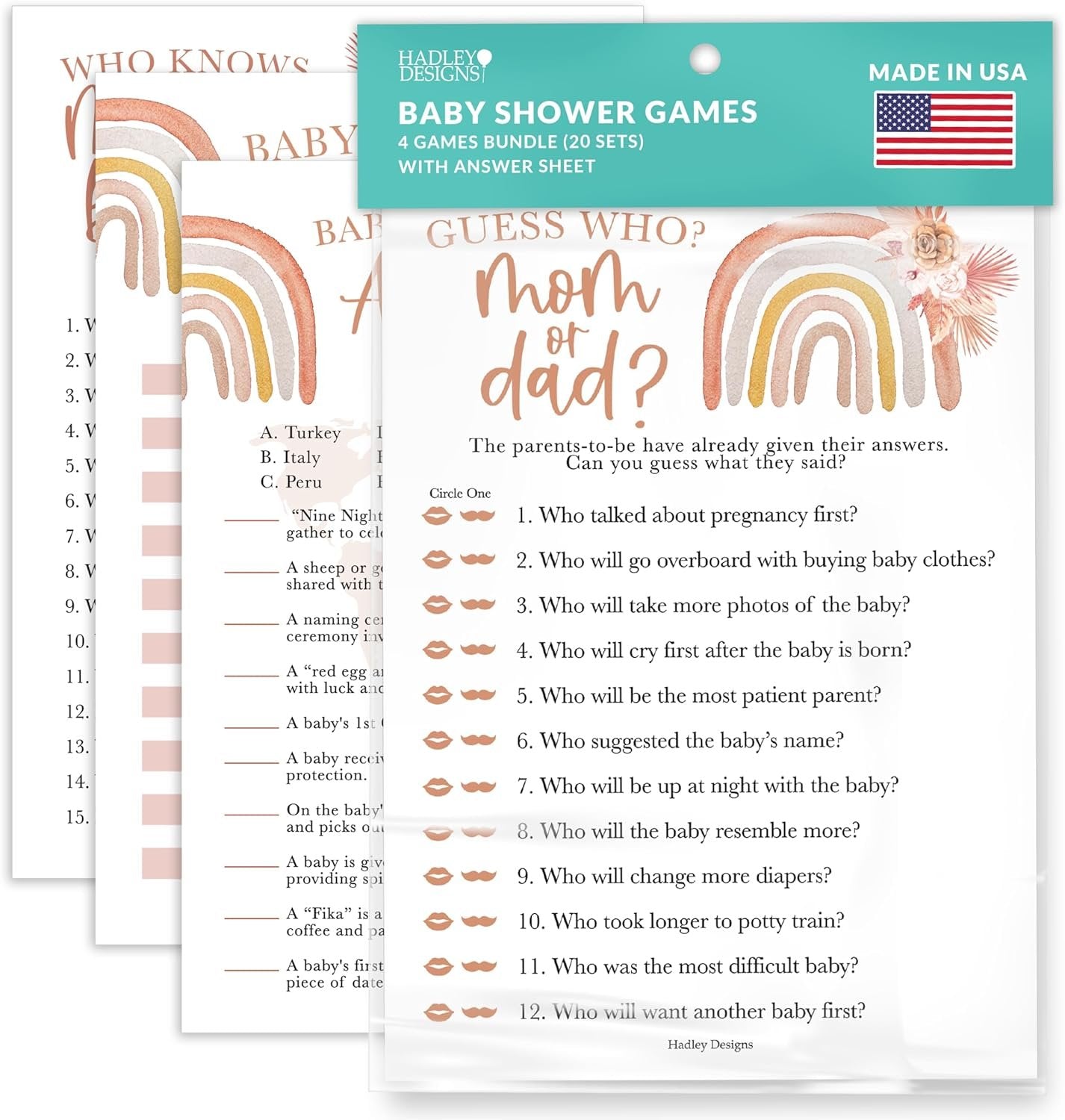 40 Boho Baby Shower Games For Girl - Who Knows Mommy Best Baby Shower Game, Guess Who Mommy Or Daddy Baby Shower Game, Baby Games For Baby Shower Family Feud Game, Girl Baby Shower Tradition Cards