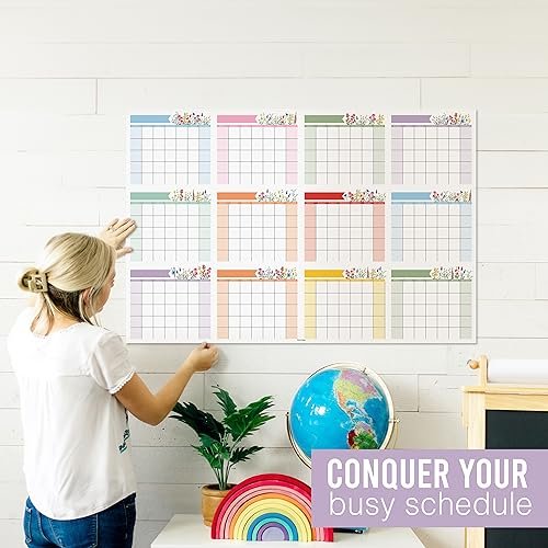 Wildflower Undated Yearly 12-Month Calendar | Dry Erase | Calendars & Planners