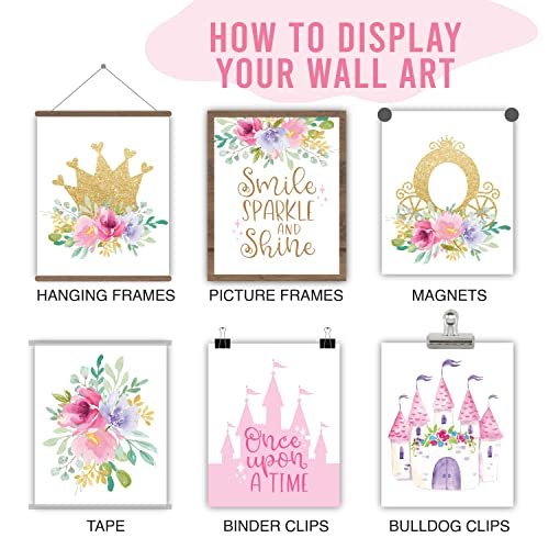 Princess Children's Wall Art | Set of 6 | Home Decor