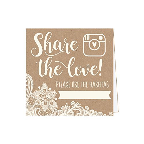 Wedding Hashtag Signs | Set of 25 | Wedding Supplies