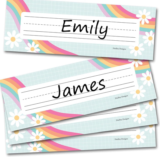 25 Retro Student Desk Name Tags Classroom - Student Name Tags for Desks, Desk Name Plates for Classroom, Classroom Name Tags for Desk, Locker Name Tags for Classroom, Teacher Name Plate for Desk