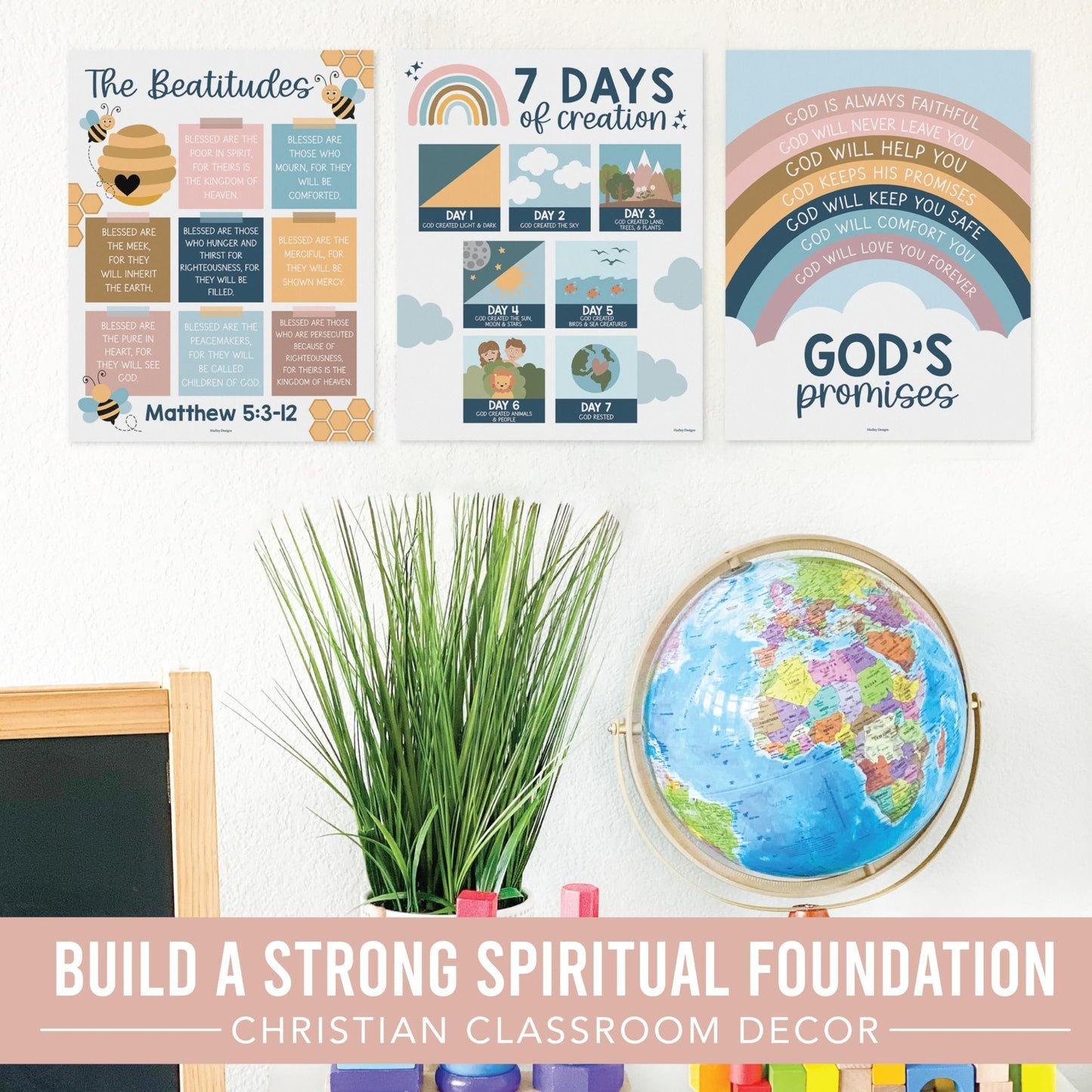 Boho Bible Posters| Set of 9 | Sunday School Classroom