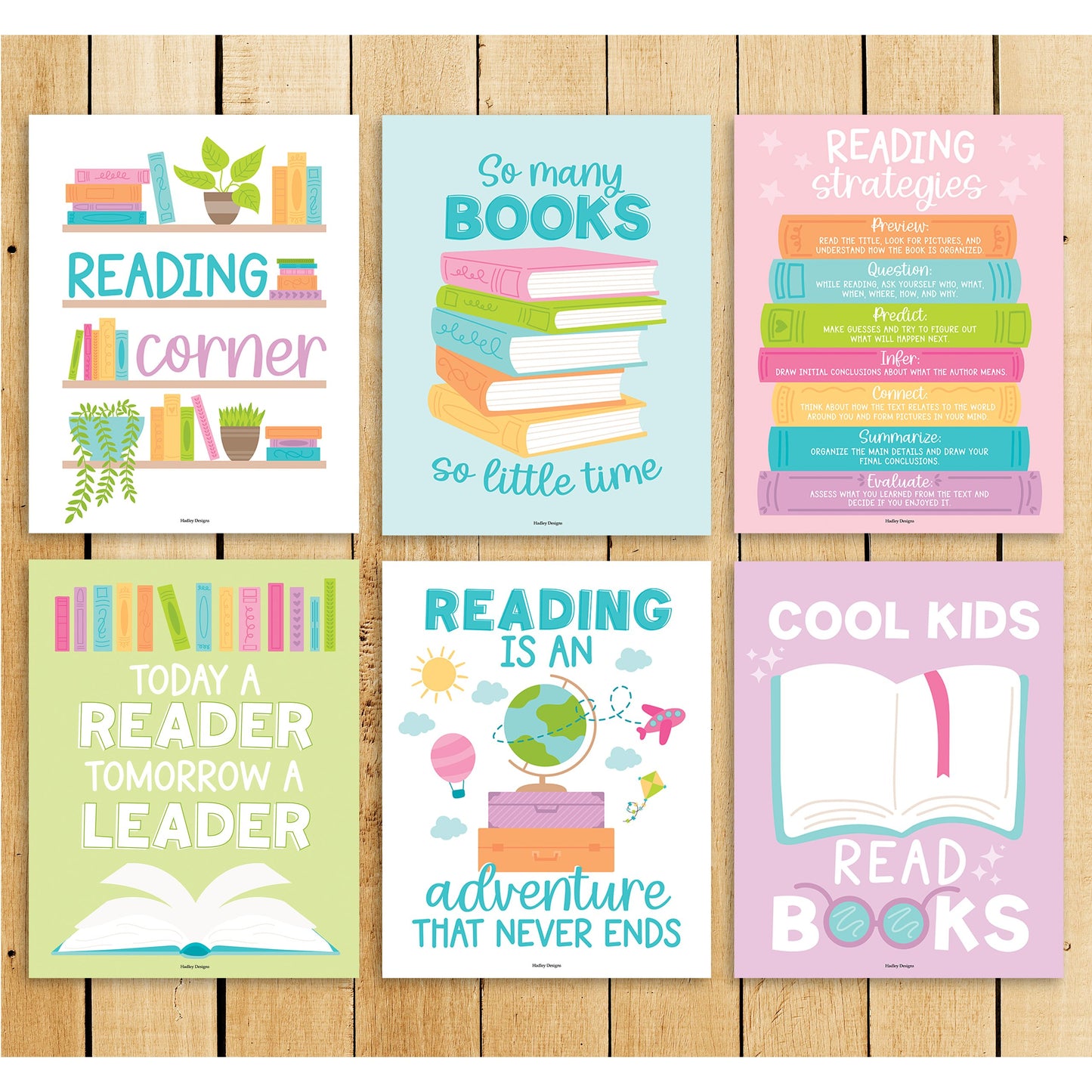 Reading Motivational Posters | Set of 6 | Motivational Posters