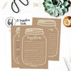 25 Kraft Mason Jar Suggestion Cards