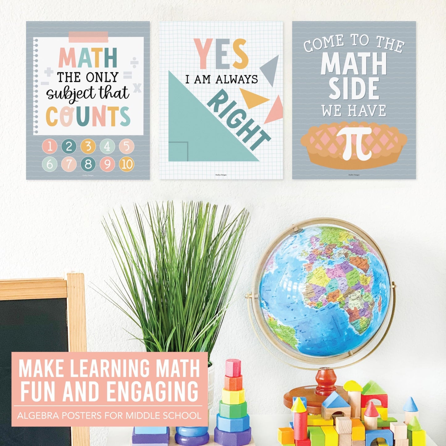 Boho Math Motivational Posters | Set of 6 | Math Class