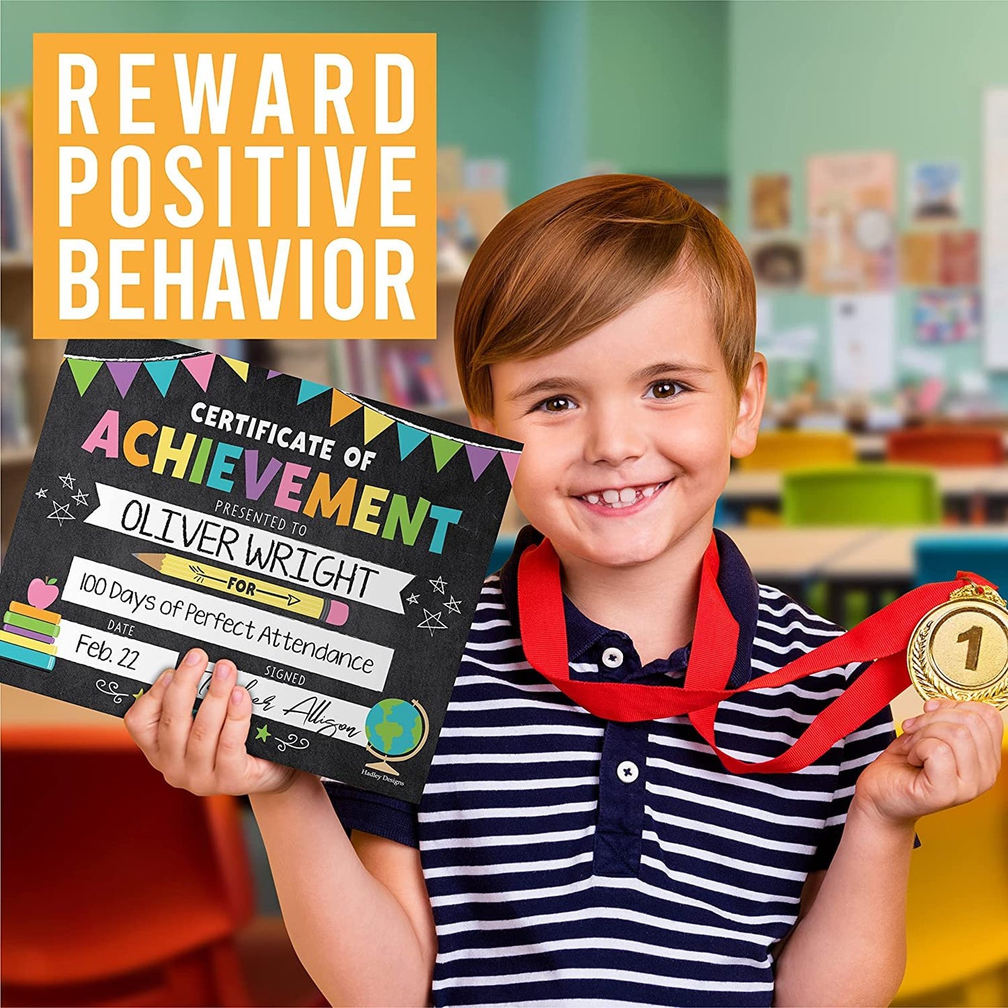 Colorful Pastel Chalk Certificate of Achievement